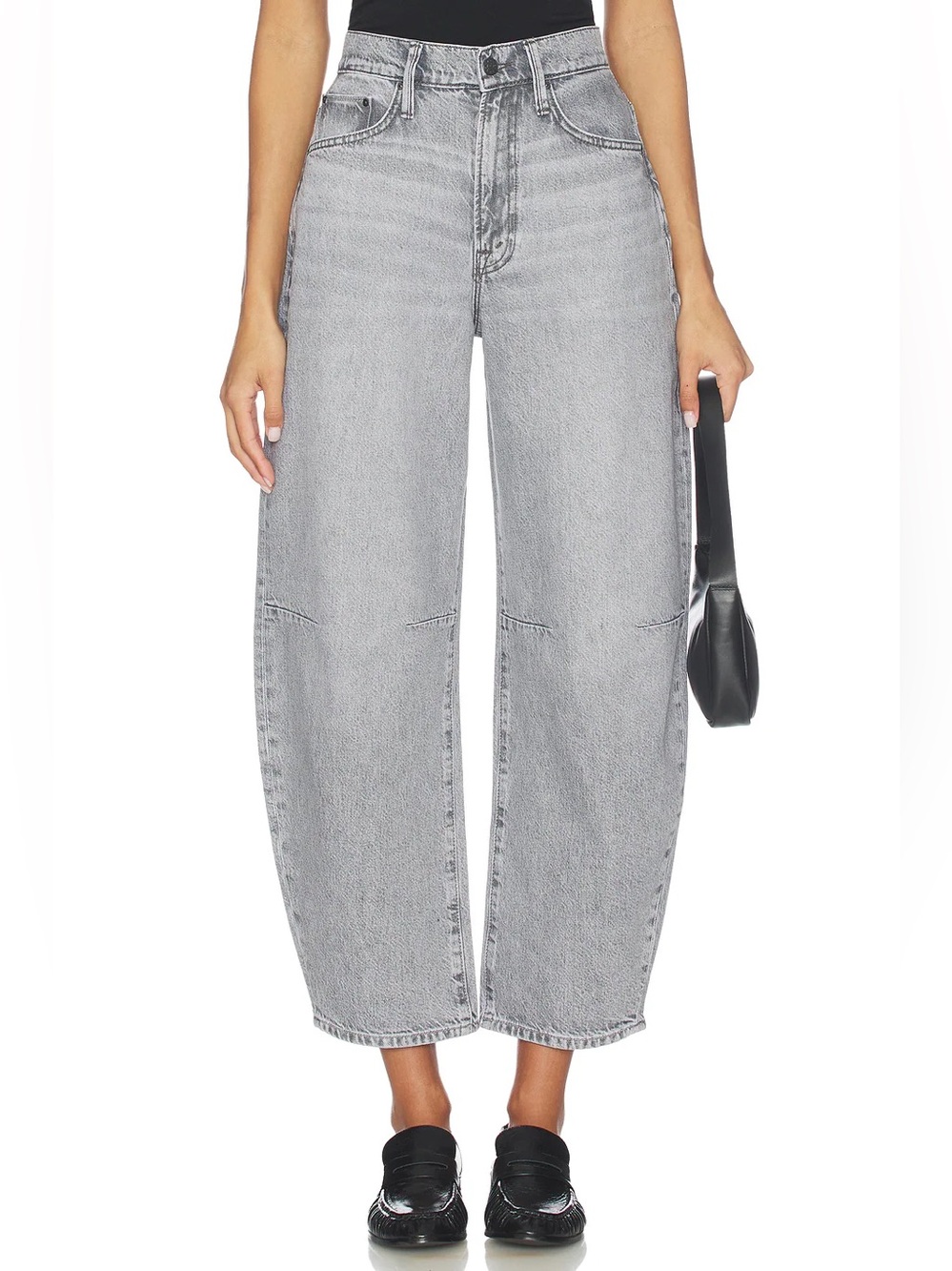 MOTHER SNACKS The Pony Keg High-Rise Barrel Jeans in Earl Grey Size 27